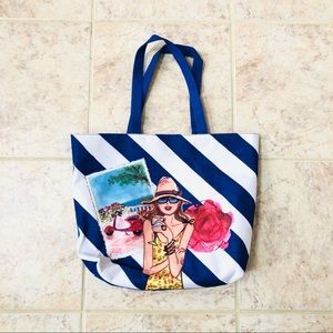 Lancome Canvas & Lined Beach/Shopping Tote